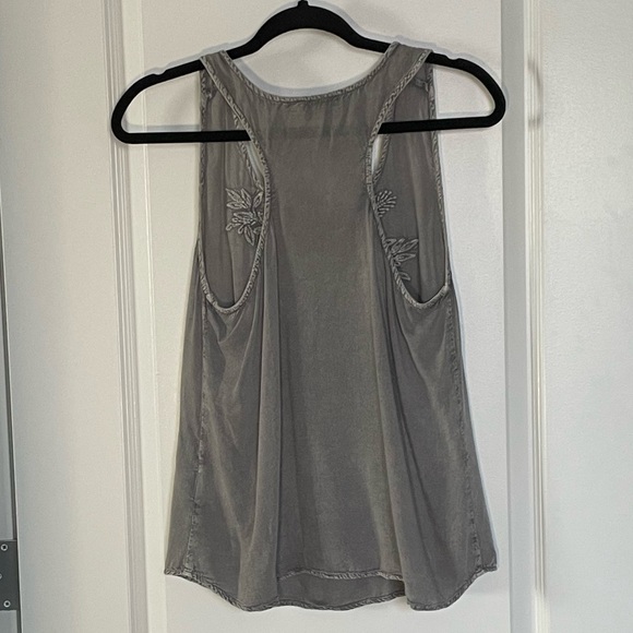 Solitaire Grey Embroidered Racerback Tank - Picture 5 of 5